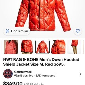 Men’s size M chili pepper red puffy jacket